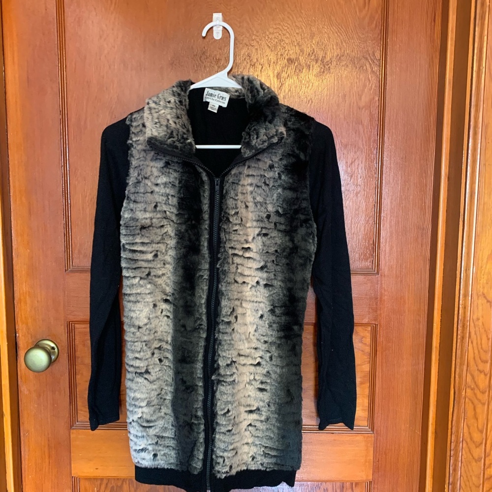 Fur pimp zip up jacket
